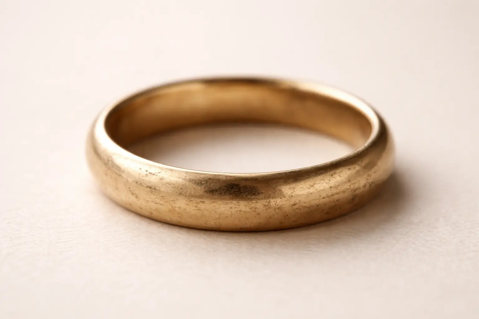 does gold tarnish - close up of tarnished gold ring with dull surface